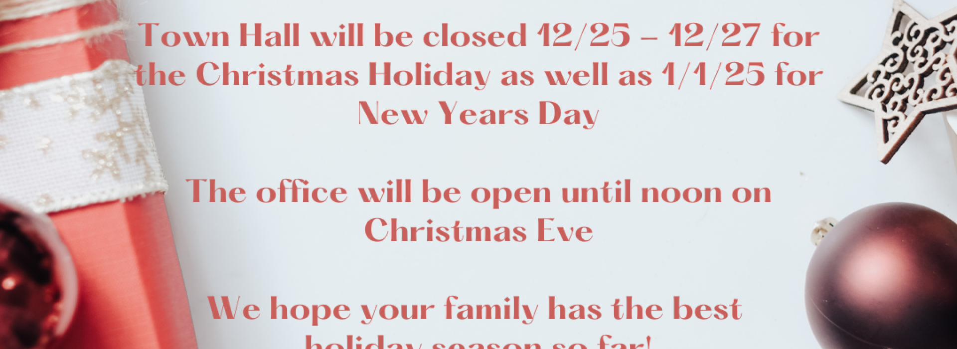 Holiday Hours 